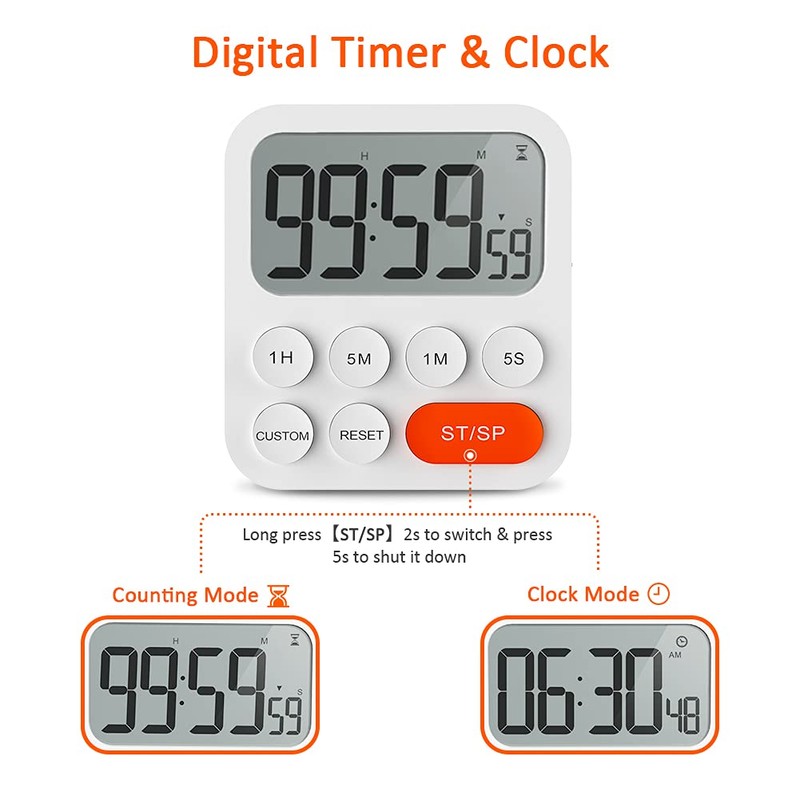 LIORQUE Kitchen Timer Digital Cooking Timer Magnetic Countdown Timer with