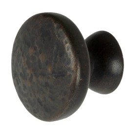 GlideRite Hardware 5080-ORB-10 Round Hammered Cabinet Knobs, 10 Pack, 1.25", Oil Rubbed Bronze