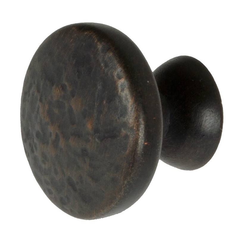 GlideRite Hardware 5080-ORB-10 Round Hammered Cabinet Knobs, 10 Pack, 1.25",