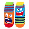 Jefferies Socks Boys Boy's Monster Fuzzy Non-Skid Slipper 2 Pack,