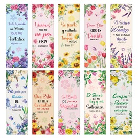 Spanish Bible Verse Bookmarks Gifts - Cosmisun 100 Pcs Inspirational Scripture Bookmark Christian Flower Book Mark Religious Page Clips Gift for Women Men Prayer Bible Study Church Readers Book Lovers