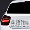 AUTODOMY Happy Family Stickers Pack of 15 for Car (Black)