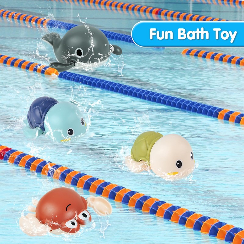 YOLOMOON Baby Bath Toys for Toddlers 1-3, Swimming Turtle Crab