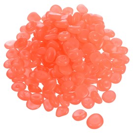 MECCANIXITY 200pcs Glow Rocks 13-17mm Glow Pebbles Decoration in The Dark Luminous Stones Decor DIY Decorative Orange for Garden, Potted Plant, Fish Tank