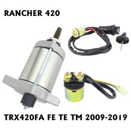 Motorsupermarkets Starter Motor for Honda Rancher 420 TRX420FA 2009-2019 with Relay & Key Switch