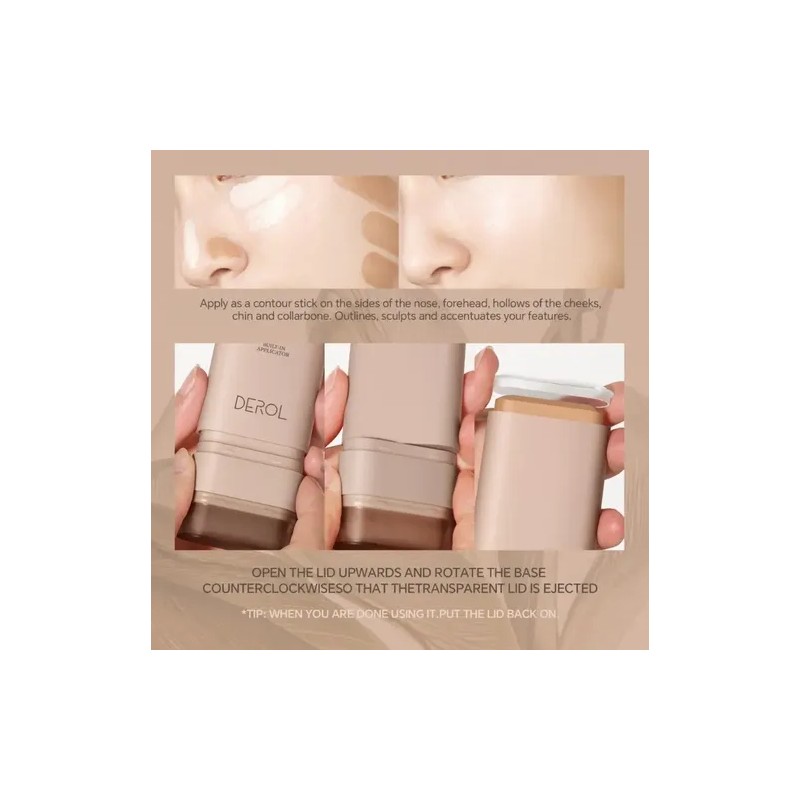 Base De Maquillaje, Corrector Y Contorno En Barra + Pincel