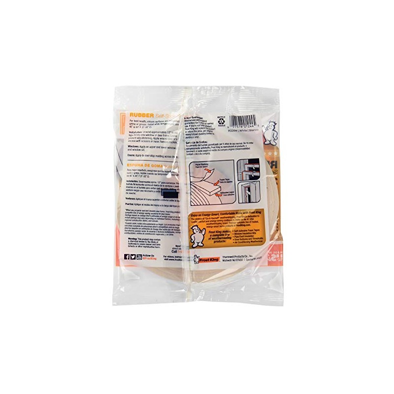 Frost King R338H Sello de goma autoadherente, 3/8 pulgadas de