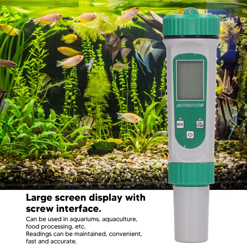 Water Quality Tester 6 in 1 PH EC TDS SALT