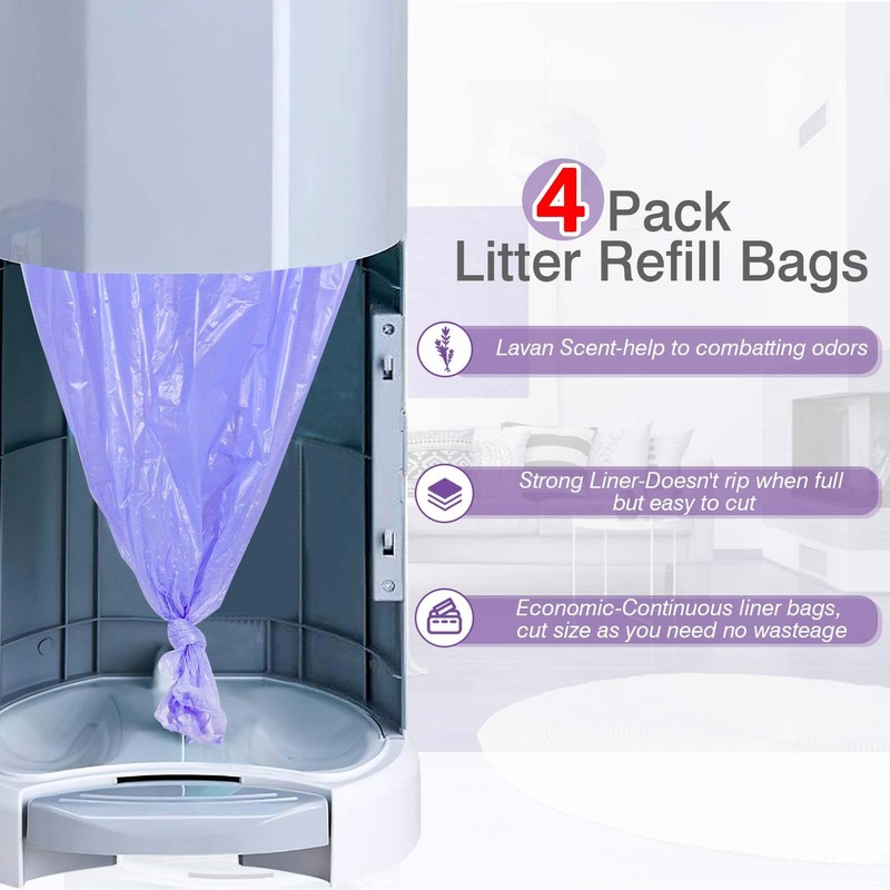 Litter Refill Bags Compatible with Litter Chanp, 4 Pack One