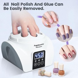 AngelaSunny Electric Nail Steam Remover Machine Nail Soaking Bowl with Manicure Tools – Adjustable Temp, Fast Gel/Dip/Acrylic Remover, LED Display & Acetone-Proof Bowl for Home Salon