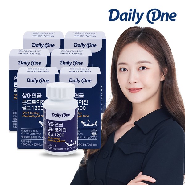 Daily One Shark Cartilage Chondroitin Gold 1200 72g 60 tablets x 6 containers, 120-day supply / 데일리원  상어연골 콘드로이친 골드 1200 72g 60정 x 6통 120일분
