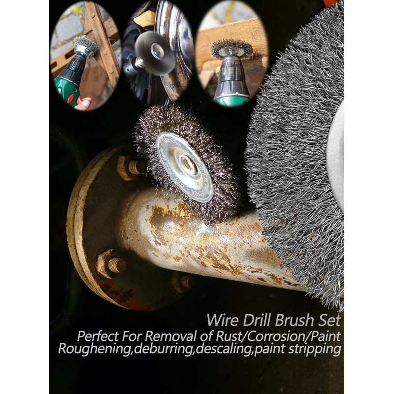 Wire Wheel for Drill Cup Brush Set,0.012-Inch Coarse Crimped Carbon