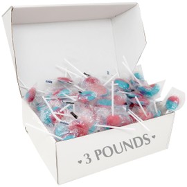 Cotton Candy Lollipops Bulk Candy Suckers - 3 Pounds - Gender Reveal Candy Pink and Blue Pastel Colors for Baby Shower, Goodie Bag Stuffers, Student Rewards, Gender Reveal Party Favor