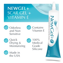 Advanced High-Potency Silicone Scar Gel with Vitamin E for Old, New Scars, Surgery, Keloids, Burns, and Facial Blemish Scars, NewGel Plus by MyNewGel (15 Grams) - 0.50 oz