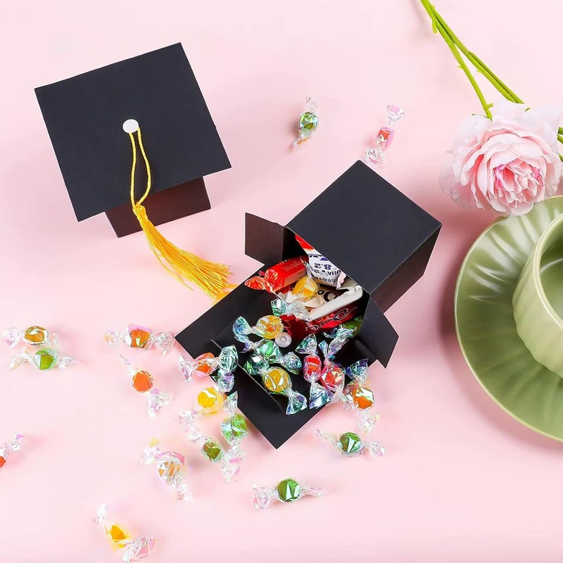 12 Pcs Graduation Caps box, Doctoral Caps Shaped Gift Box,