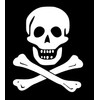 Skull and Bones Pirate Logo Vinyl Decal - White Window