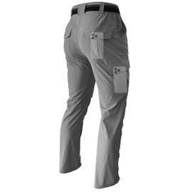 Men's Hiking Cargo Work Pants Lightweight Waterproof Quick Dry Camping Fishing Travel Outdoor Pants Light Grey M