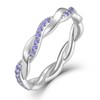YL Stackable Ring Sterling Silver Twisted Rings Created Amethyst Eternity