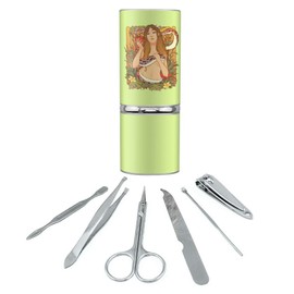 Eve With and Snake In Garden of Eden Stainless Steel Manicure Pedicure Grooming Beauty Care Travel Kit