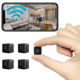 KJGVCENK 2024 Upgraded Mini Indoor Security Wireless Home Camera,Security Camera Wireless Indoor,Clear Night Vision,No Need WiFi Camera,1080P Tiny Nanny Cam,for Home Security（4pcs）