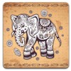 Personality Elephant Square Coaster Set - Made of Recycled Rubber