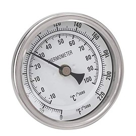 Termetro de esfera de metal, termetro de olla de rosca 12 NPT de acero inoxidable de alta precisi, termetro sin soldadura para uso en la cocina       
