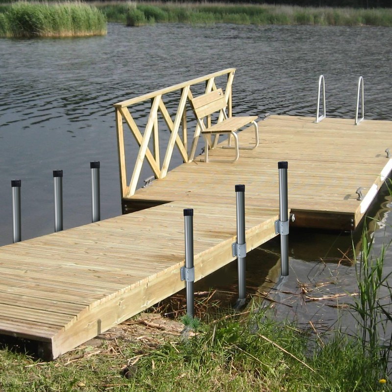 TPSHKE Dock Hardware 3" Galvanized Dock Pipe Leg Holder/Sleeve，Galvanized (1