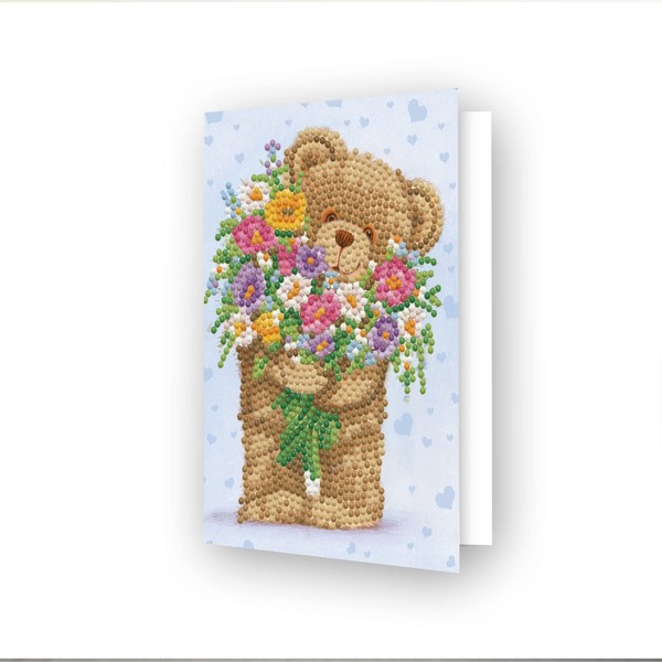 DIAMOND DOTZ DDG.030 Original Diamond Painting Greeting Card Bunch of Love, Postcard 12.6 x 17.7 cm, Creative Set with 1,411 Diamond Mosaic Stones, DIY Painting Set for Adults and Children from 8