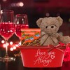 LLE Plastic Valentines Day Red Buckets with Handles & Printed