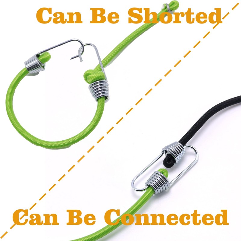 Small Bungee Cords with Hooks 12 Pieces, Mini Bungee Cord