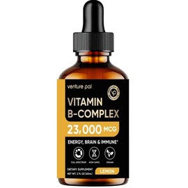 Venture Pal Active B-Complex B5 Pantothenic Acid | B12 Methylcobalamin | B1 Thiamine | B6 Pyridoxine | B9 Folic | B3 Niacinamide - Methylated B Vitamins Methylfolate B Complex Liquid Drops - Lemon