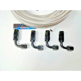 EZ-LINES Automatic Transmission Cooler Line Kit -6AN S.S. Braided Hose 6L80E 6L90E 4-90HE