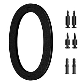 8 Inch Large Floating House Numbers, IVERRA Black Modern House Number, Big Plastic Outside Address Numbers for Door Mailbox Street (0)