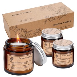 Enhancery アロマキャンドル アロマ ギフト セット ローズ ジャスミン バニラ 65時間 ギフトセット プレゼント (Cセット:シダージャスミンチューベローズ)