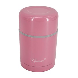 UNIWARE Pink Double Wall Vacuum Sealed Container (600 mL), 4.0 x 4.0 x 6.1 inches