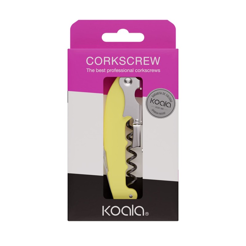 Koala Spain Retro 2-stroke corkscrew, pastel yellow