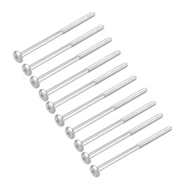 sourcing map M6x120mm Phillips Head Machine Screws Zinc Plated Cross Screw Leather Fasteners Bolts for Account Book Half Thread Carbon Steel 10Pcs