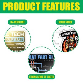 BAVAHA (10pcs) Funny HVAC Stickers Pack HVAC Technicians Sticker Heating Ventilation and Air Conditioning Decal Handyman Vintl Decal for Hardhat Toolbox Kindle Cars Windows Water Bottle Helmet Laptop