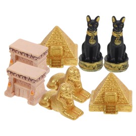 ABOOFAN 8 PCS Pyramid Model Egyptian Souvenir Pyramid Egyptian Collector Figurine Egyptian Sphinx Figurine Miniature Pyramid Figurine Ancient Building Model Resin