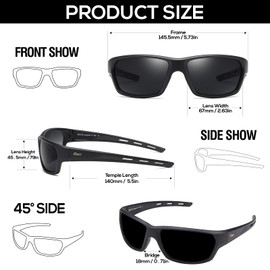 DUCO anteojos de sol polarizadas deportivas para hombres y mujeres, protección UV400, para ciclismo, pesca, conducción, senderismo, golf 6201