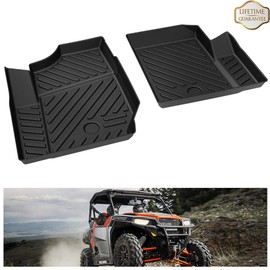 KIWI MASTER Floor Mats Compatible for 2016-2020 Polaris General 1000 All Weather Mat Liners Front Row Seat TPE Slush Liner Black