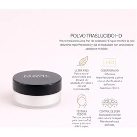Polvo Translucido Mate Profesional Fijador Makeup Atelier, Control de Sebo, Textura Sedosa, Fija el Maquillaje (PLMM Polvo Traslucido Mate 24 gr)
