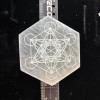 4” Hexagonal Selenite Charging Plate/grid With Metatrons Cube