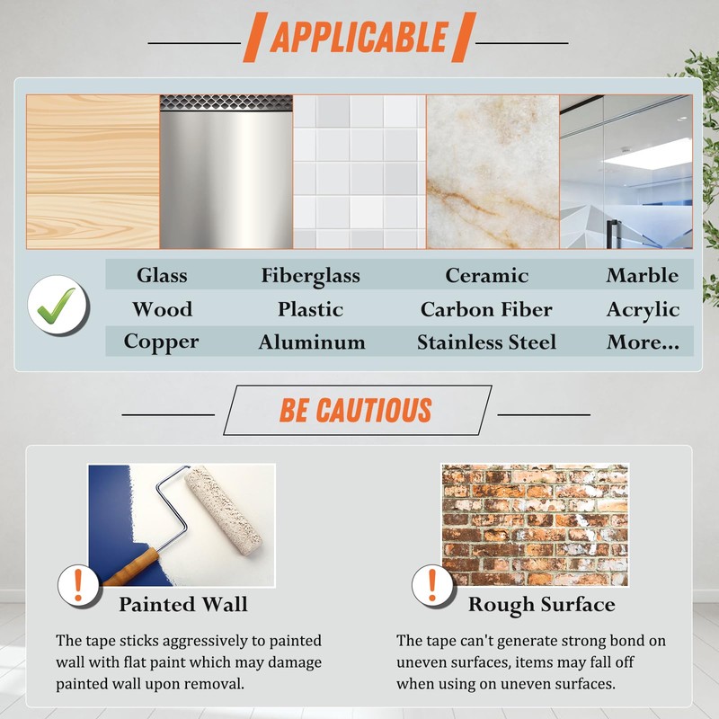Extra Large Double Sided Tape Heavy Duty Removable 1.18 Inch