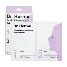 Dr. Herma 2-Step Nose Plasters Against Blackheads - Hydrocolloid Acne Plasters with Salicylic Acid and Tea Tree Oil - Results in 6-8 Hours - Dermatologically Tested, 5 Pairs