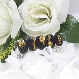 Yellow Stone Handmade Nail Tips - Long Ballerina / Yellow스톤 수제네일팁 - 롱발레리나