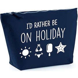 Hippowarehouse I'd rather be on holiday printed make up cosmetic wash bag 18x19x9cm