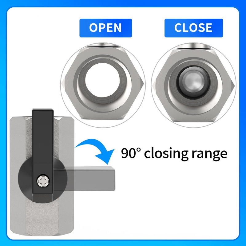 ChillWaves Brass Mini Ball Valve, Shut Off Switch Ball Valve