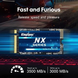 KingSpec 2TB M.2 2242 NVMe SSD - Up to 3500 MB/s Read Speed, PCIe 3.0 SSD with 3D NAND Flash, Compatible with PC, Laptop and Desktop