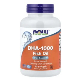 NOW - Foods Aceite de pescado DHA-1000, 90 cápsulas blandas, Apoyo cerebral - Top Quality